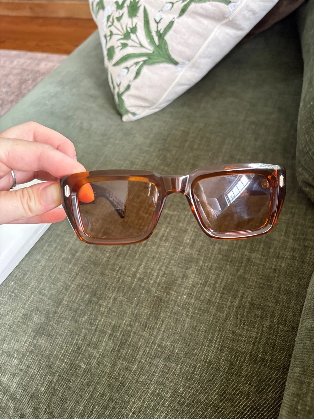 AMIRI Brown Tortoiseshell Sunglasses with Gold Accents